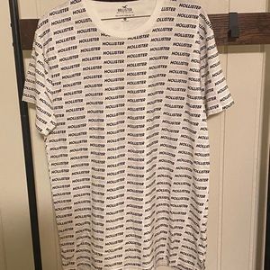 Medium,Hollister, white, Brand print, T-shirt